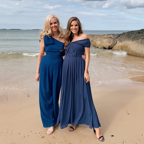 $198 NWT GAL MEETS GLAM Deep Blue Jumpsuit Dress - Picture 6 of 10